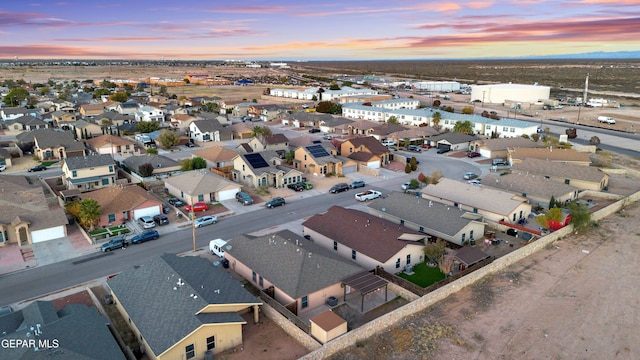 view of aerial view at dusk