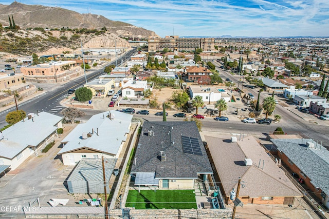 aerial view with a mountain view