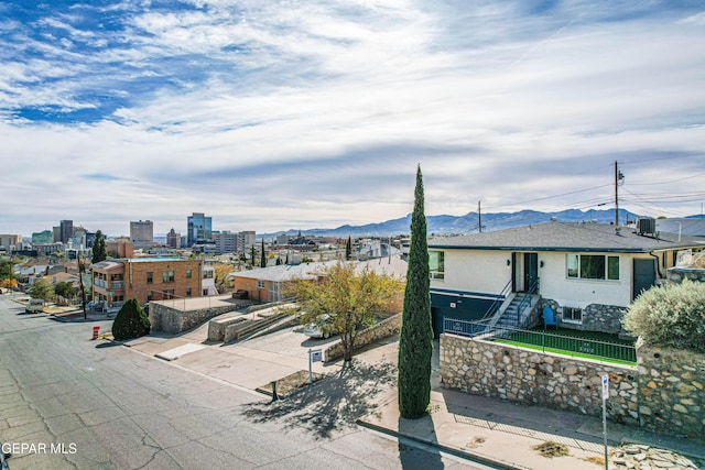 exterior space with a mountain view