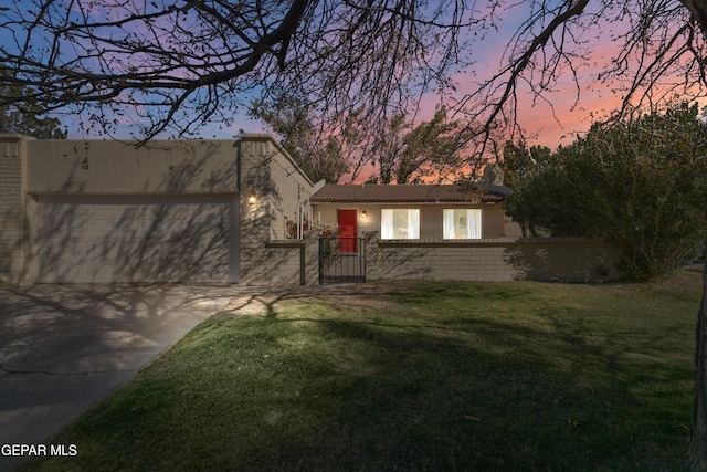 view of front of house with a garage