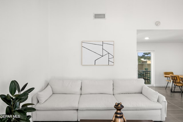 view of tiled living room