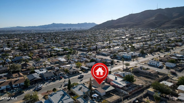 aerial view with a mountain view