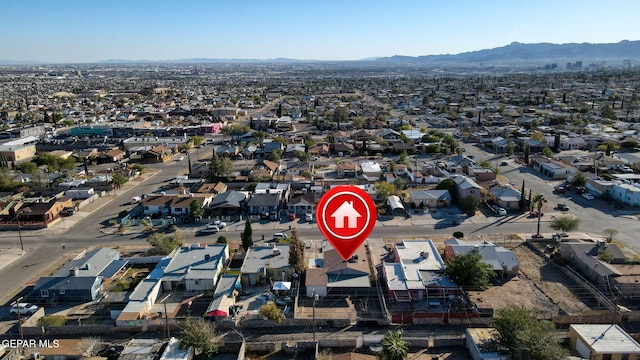 aerial view featuring a mountain view