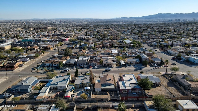 bird's eye view with a mountain view