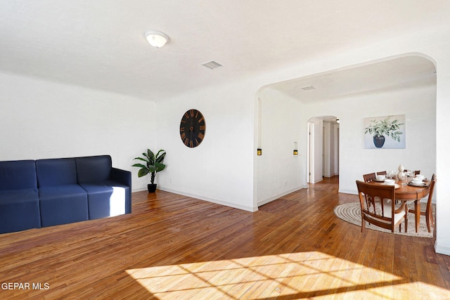 living room featuring hardwood / wood-style floors