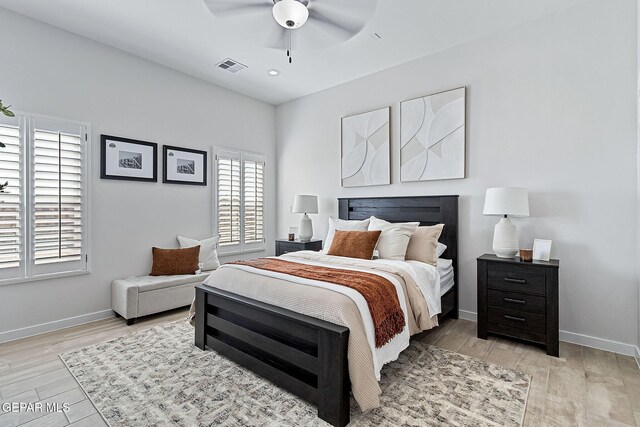 15224 Gauge Ct, El Paso, TX 79938 - bedroom featuring light wood-type flooring, baseboards, and ceiling fan