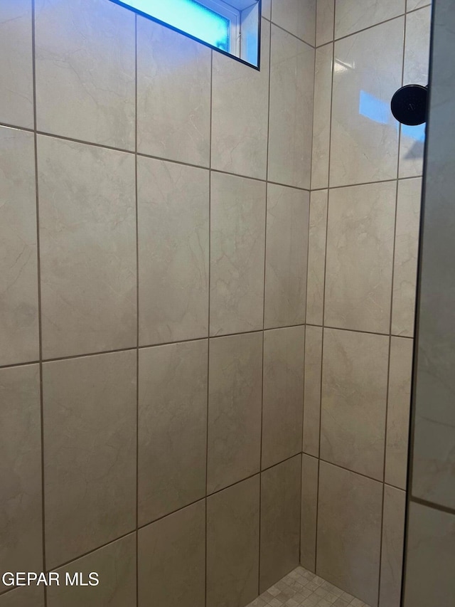 room details with a tile shower