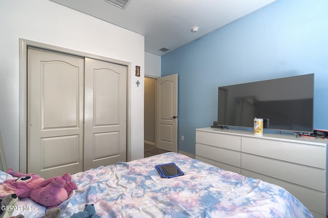 bedroom featuring a closet