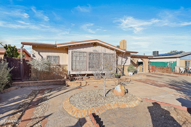 view of front of home with a patio