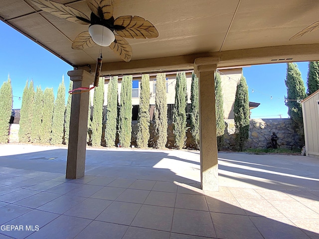 view of patio with ceiling fan