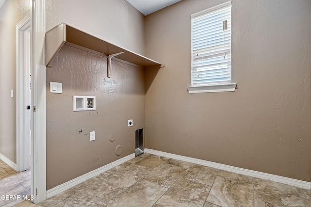 washroom featuring hookup for an electric dryer, hookup for a washing machine, and hookup for a gas dryer