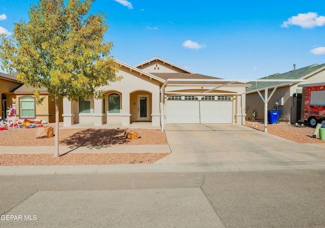 view of front of home with a garage