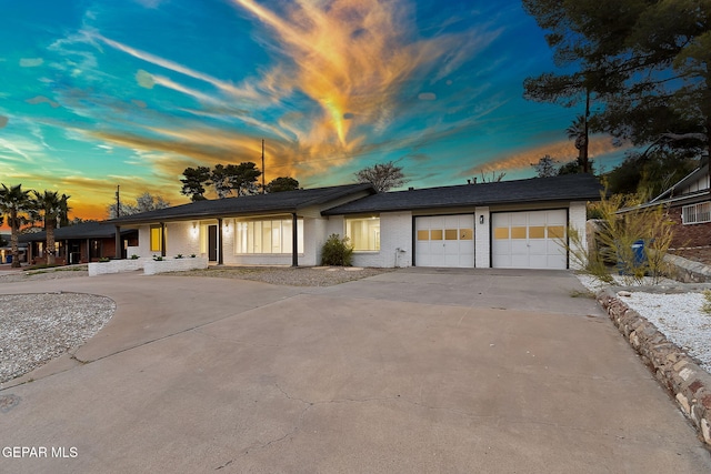 view of front of home with a garage