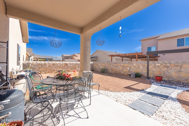 view of patio with a pergola