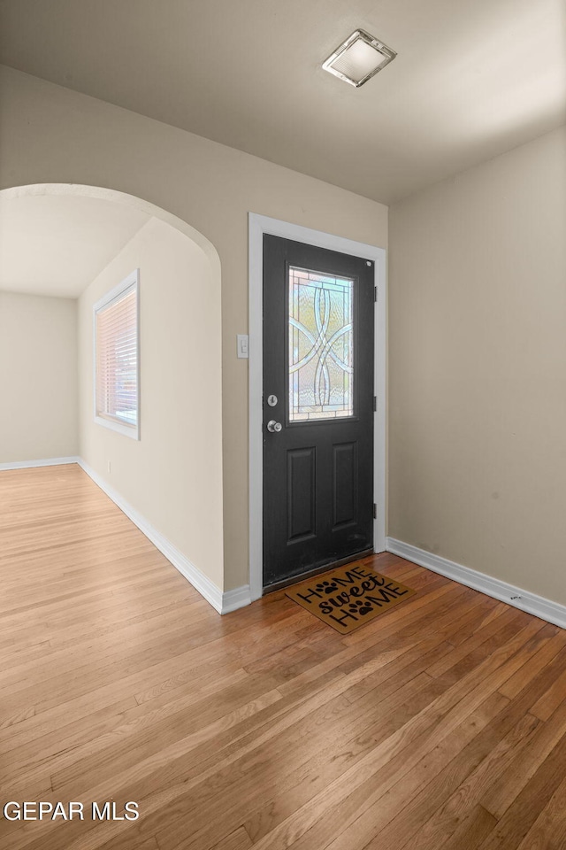 entryway featuring light wood-type flooring and plenty of natural light