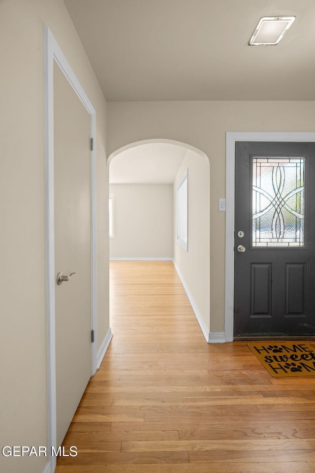 foyer featuring light hardwood / wood-style flooring