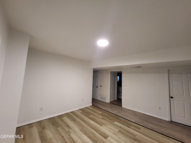 interior space with light hardwood / wood-style flooring