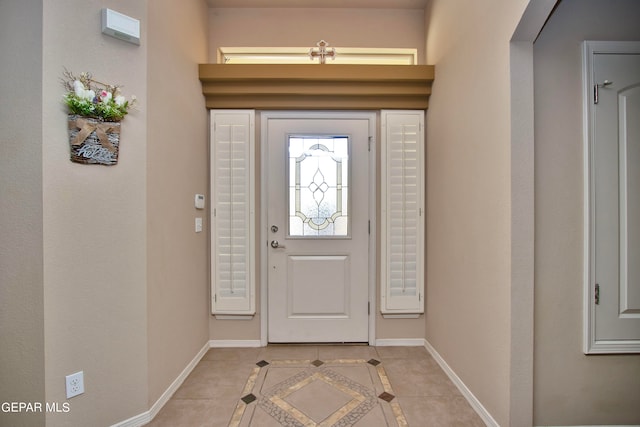 view of tiled foyer