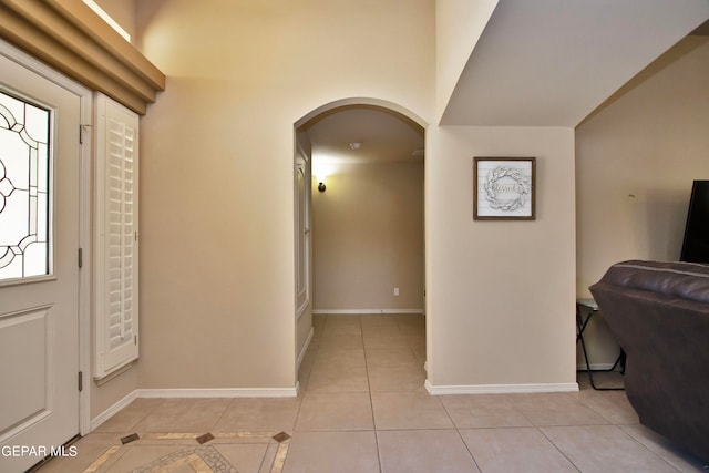 view of tiled foyer