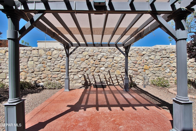 view of patio / terrace featuring a pergola