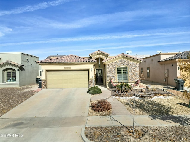 view of front of home with a garage