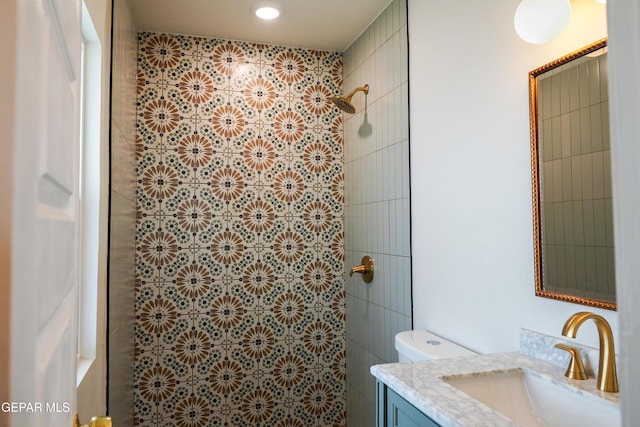 2406 Lebanon Rear, Rear, El Paso, TX 79930 - full bath with vanity, a tile shower, and toilet