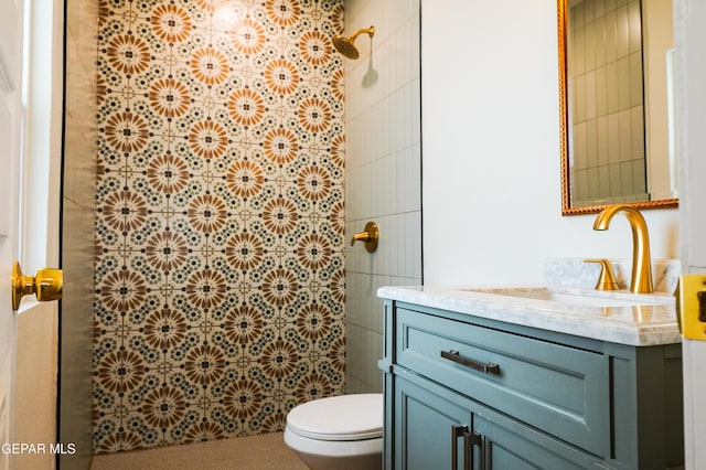 2406 Lebanon Rear, Rear, El Paso, TX 79930 - full bath featuring vanity, tiled shower, and toilet