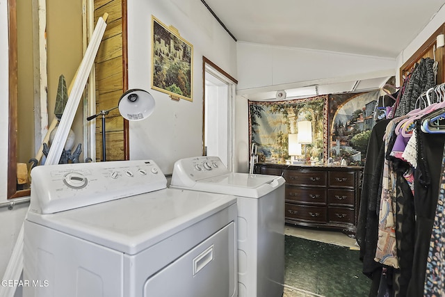 washroom featuring independent washer and dryer