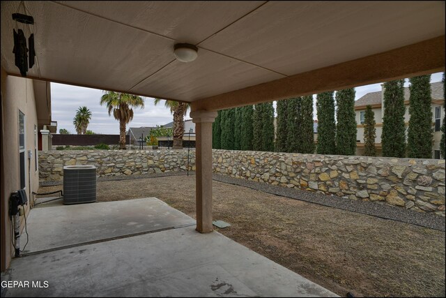 view of patio with central AC unit