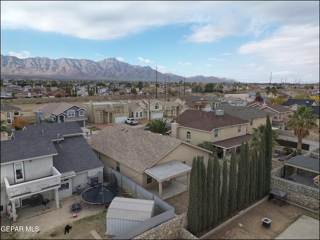 drone / aerial view with a mountain view