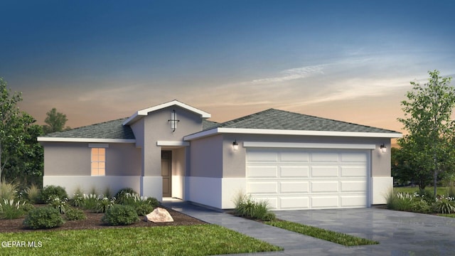 view of front of home with a garage