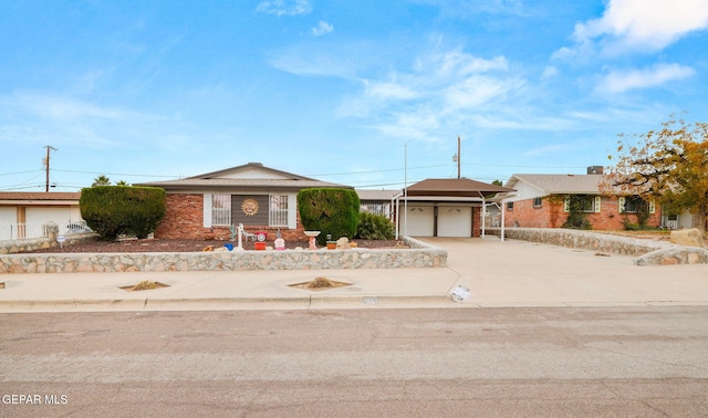 single story home with a garage