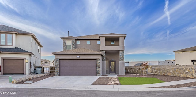 view of front of home with a garage