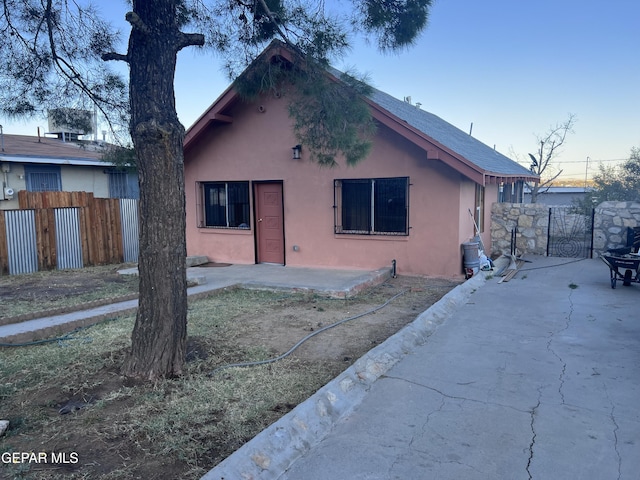 view of front of property with a patio