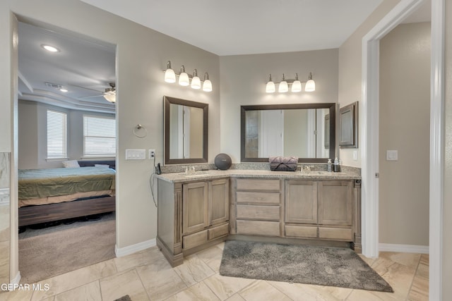 912 Crystal Deer Dr, El Paso, TX 79928 - bathroom featuring ceiling fan and vanity