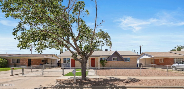 view of single story home