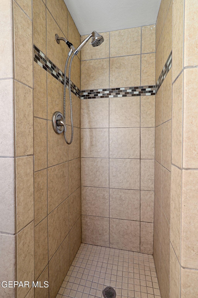 bathroom featuring a tile shower