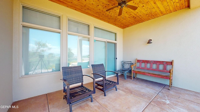 view of patio / terrace with ceiling fan