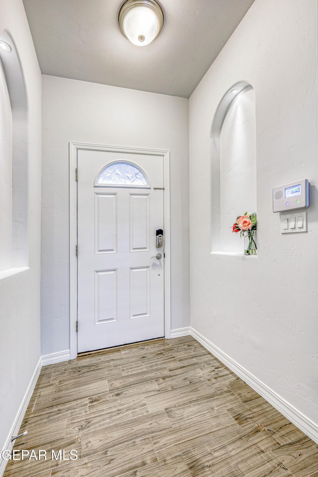 entrance foyer featuring light hardwood / wood-style flooring