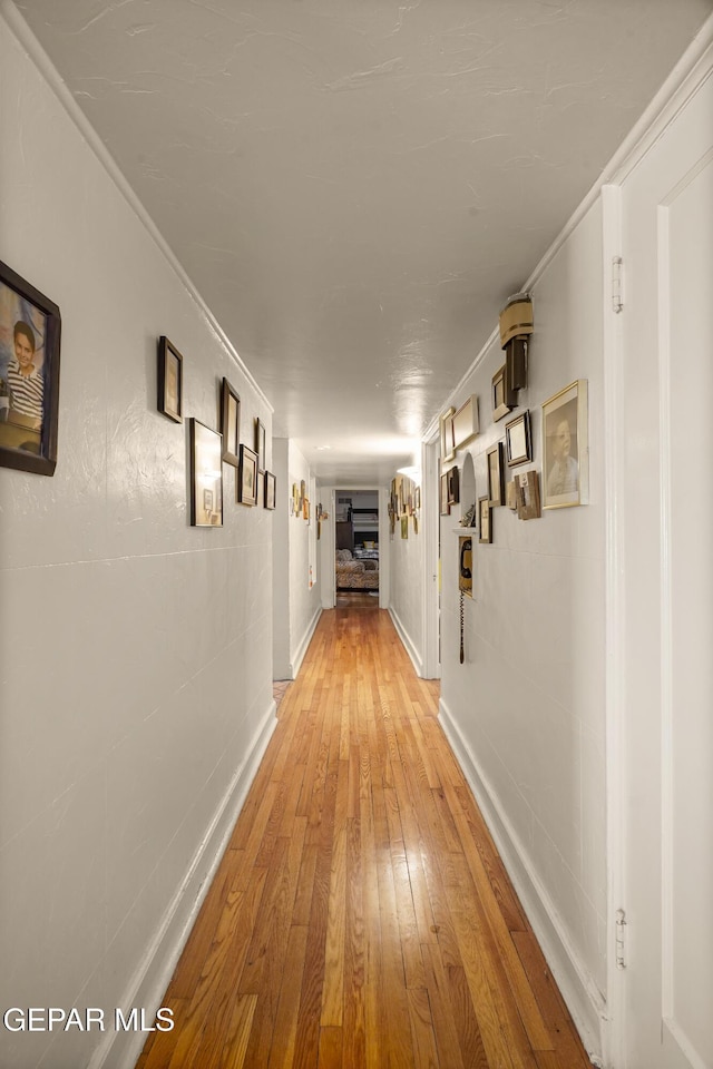 hall featuring wood-type flooring