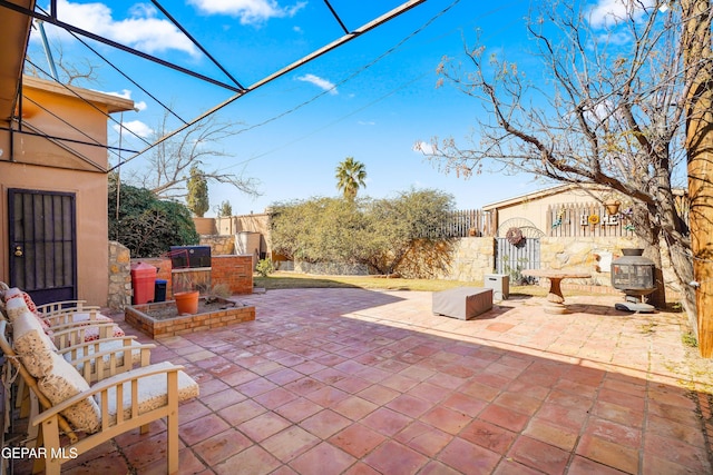 view of patio with area for grilling