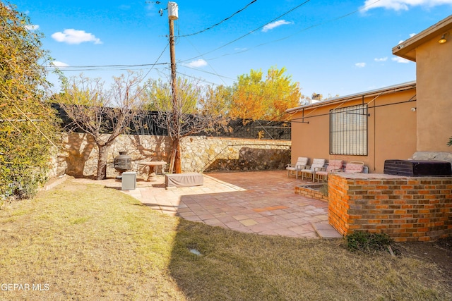 view of yard with a patio area