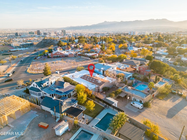 aerial view featuring a mountain view