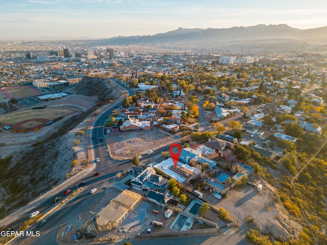 1117 Kerbey Ave, El Paso, TX 79902 - aerial view of property and surrounding area featuring a mountain backdrop