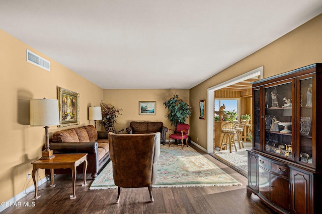 living room featuring hardwood / wood-style flooring