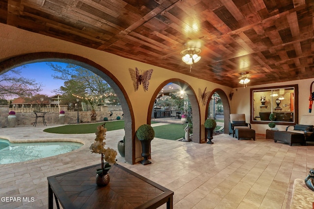 11179 Leo Collins Dr, El Paso, TX 79936 - view of patio / terrace with an outdoor pool and an outdoor hangout area