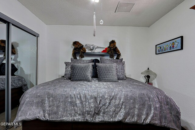 11179 Leo Collins Dr, El Paso, TX 79936 - bedroom featuring a textured ceiling, wood finished floors, and a closet