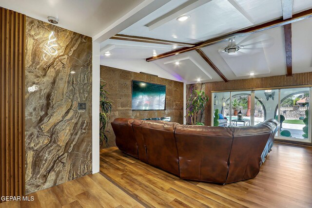 11179 Leo Collins Dr, El Paso, TX 79936 - living room featuring wood finished floors and ceiling fan
