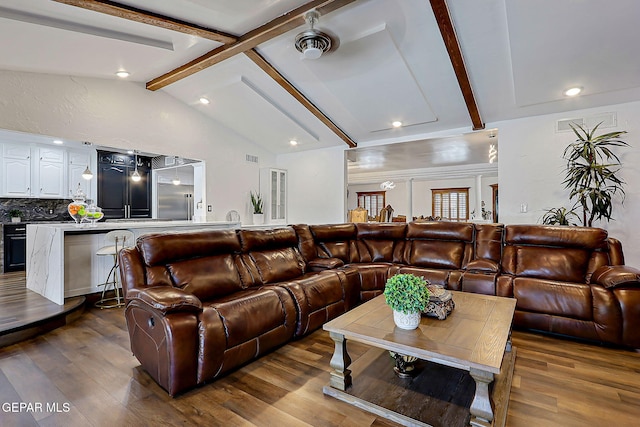 11179 Leo Collins Dr, El Paso, TX 79936 - living room with dark wood finished floors and recessed lighting