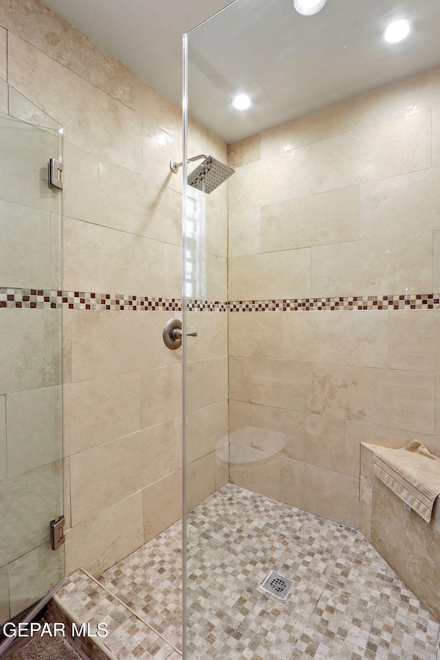 11179 Leo Collins Dr, El Paso, TX 79936 - bathroom with a stall shower and recessed lighting